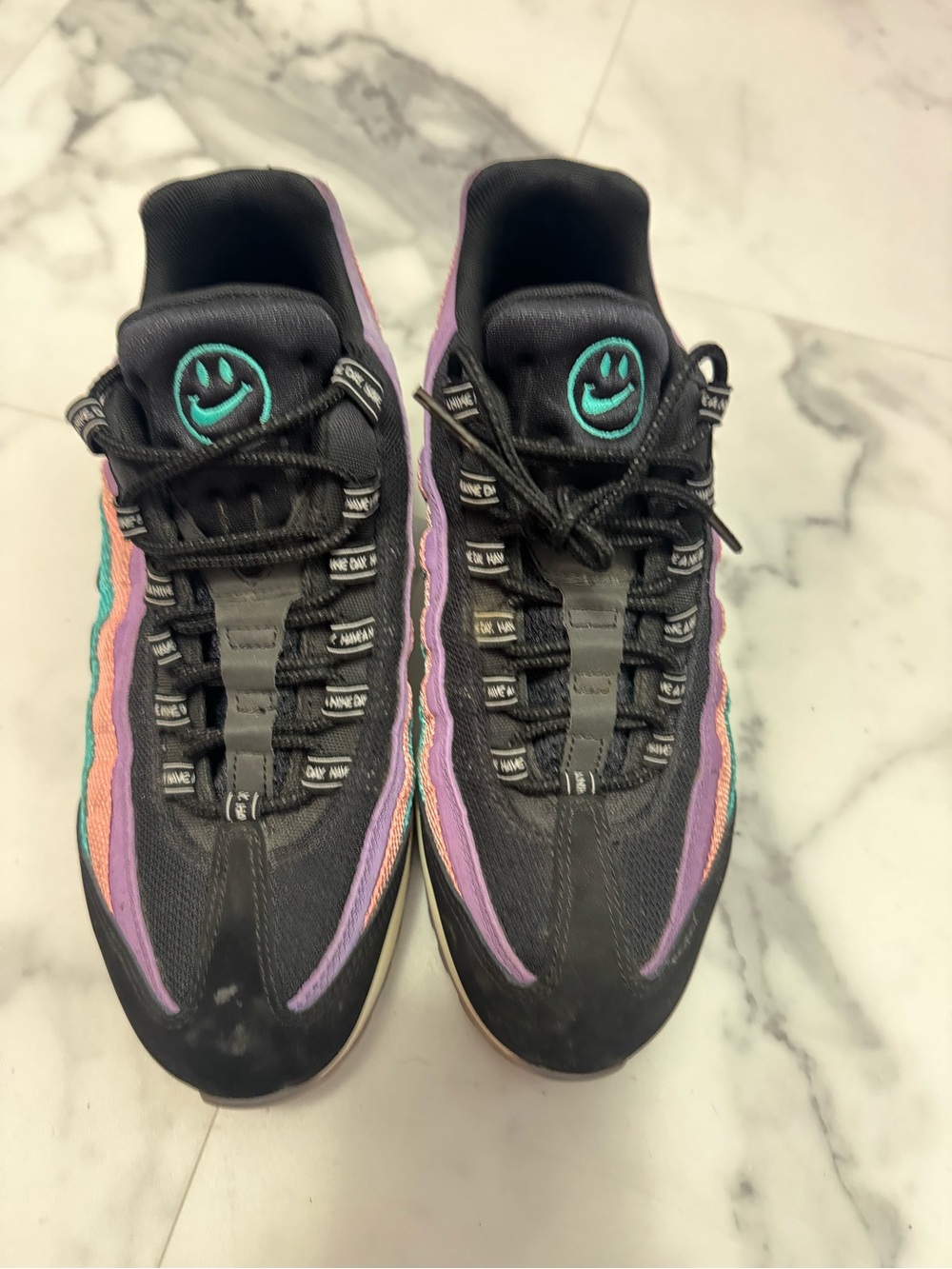 Nike Black Sneakers with Purple and Teal Accents